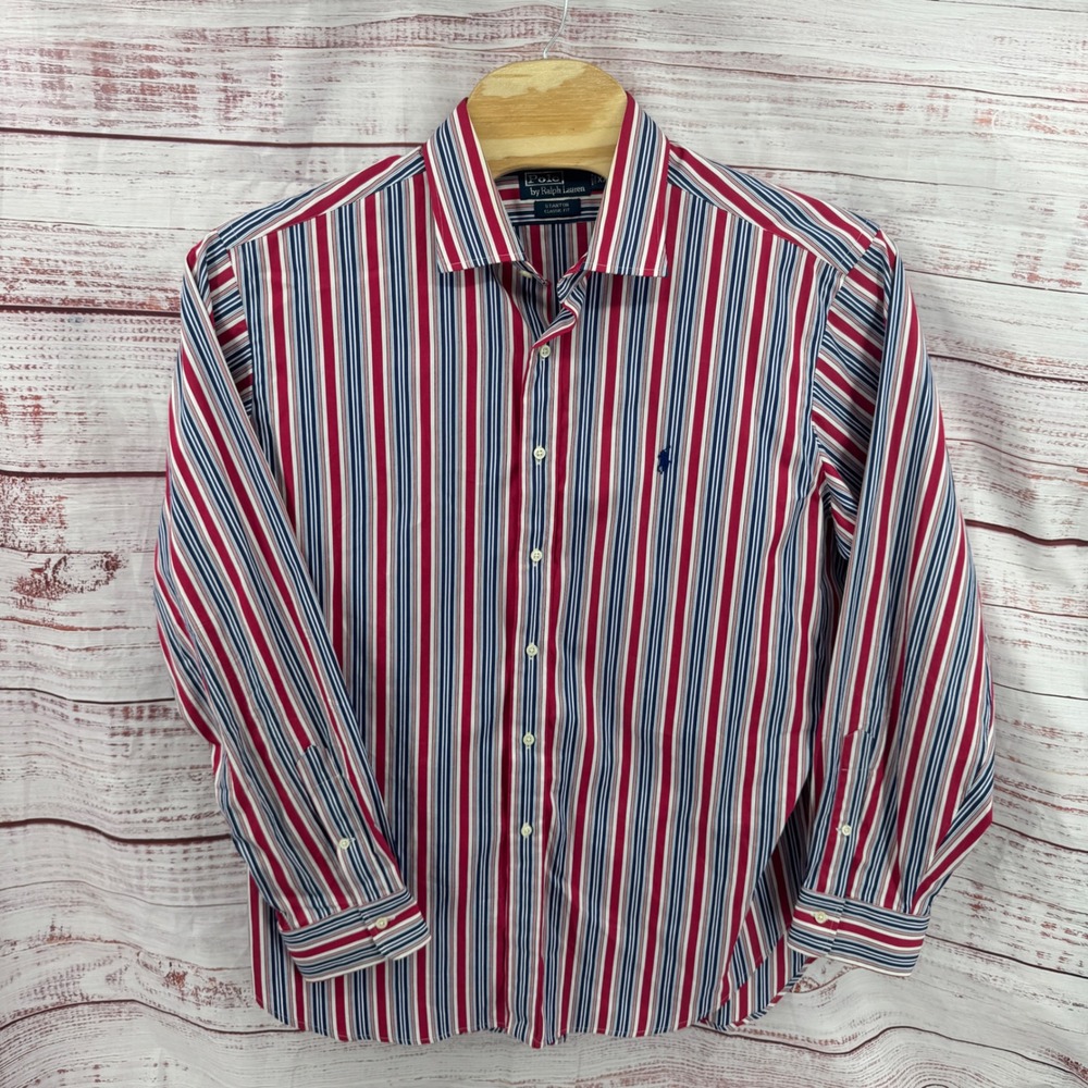 Polo Ralph Lauren Stanton‎ Shirt Mens 2XL Classic Fit  Striped Vintage Preppy
